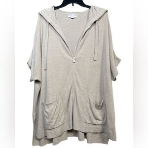 Barefoot Dreams CozyChic Ultra Lite Short Sleeve Zip Up Hoodie Size S/M